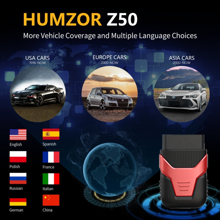 HUMZOR OBD2 Bluetooth 5.2 Outil de Diagnostic Automobile