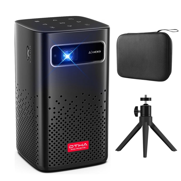 TOUMEI C900 Outdoor Portable Built-In Battery 4K HD Home Music Projector UK Plug(Black)