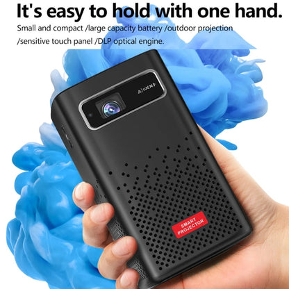 TOUMEI C900 Projecteur de musique domestique portable extérieur avec batterie intégrée 4K HD, prise UE (noir)