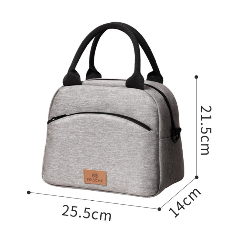 FRISCHE Portable Handheld Insulated Lunch Pack Outdoor Picnic Large Capacity Bento Bag(Navy Blue)