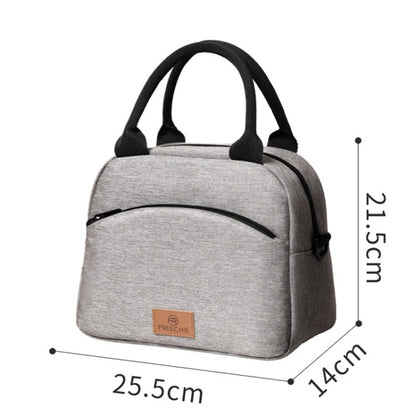 FRISCHE Portable Handheld Insulated Lunch Pack Outdoor Picnic Large Capacity Bento Bag(Navy Blue)