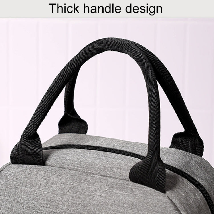 FRISCHE Portable Handheld Insulated Lunch Pack Outdoor Picnic Large Capacity Bento Bag(Navy Blue)