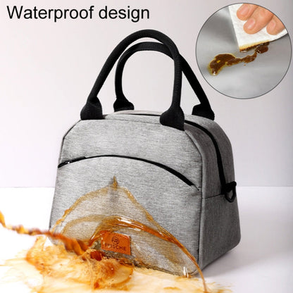 FRISCHE Portable Handheld Insulated Lunch Pack Outdoor Picnic Large Capacity Bento Bag(Navy Blue)