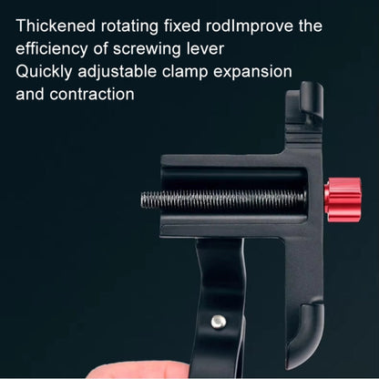 PROMEND Aluminum Alloy Cell Phone Holder Adjustable Angle Rotating Motorcycle Navigation Support, Style: SJJ-299B Handlebar Stand Black
