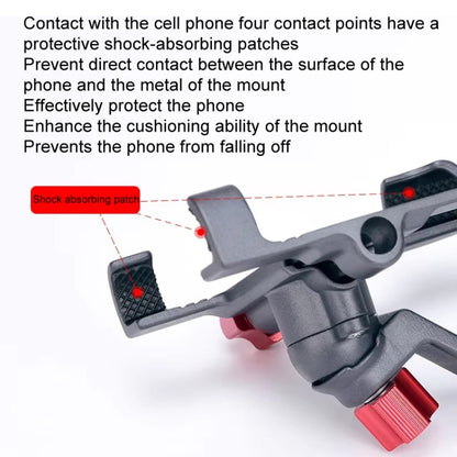 PROMEND Aluminum Alloy Cell Phone Holder Adjustable Angle Rotating Motorcycle Navigation Support, Style: SJJ-299B Handlebar Stand Titanium Color