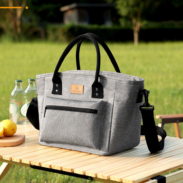 Sac isotherme portable FRISCH pour pique-nique extérieur, sac à bento épaissi (noir)