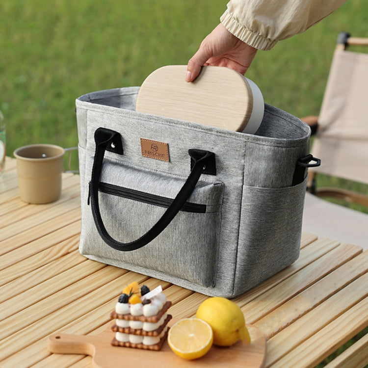 Sac isotherme portable FRISCH pour pique-nique extérieur, sac à bento épaissi (noir)