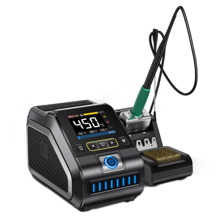 FNIRSI 200W Intelligent Constant Temperature Electric Soldering Iron Station, Set: EU Plug F245 B Head