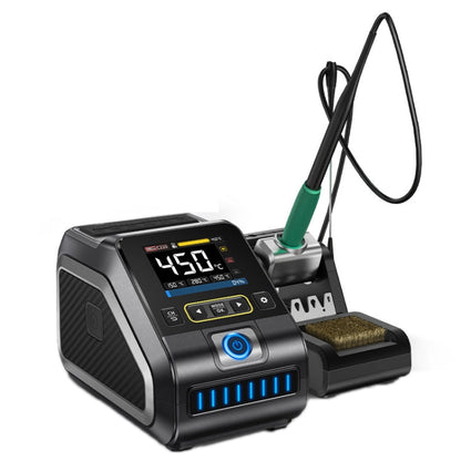 FNIRSI 200W Intelligent Constant Temperature Electric Soldering Iron Station, Set: EU Plug F245 B Head