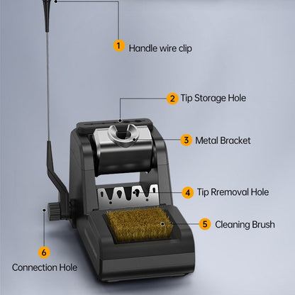 FNIRSI 200W Intelligent Constant Temperature Electric Soldering Iron Station, Set: EU Plug F245 B Head