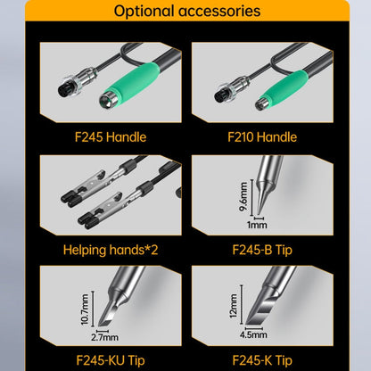 FNIRSI 200W Intelligent Constant Temperature Electric Soldering Iron Station, Set: EU Plug F245 Upgrade 6 Heads