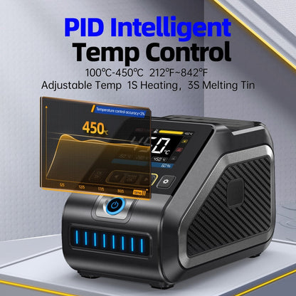 FNIRSI 200W Intelligent Constant Temperature Electric Soldering Iron Station, Set: EU Plug F245 B Head