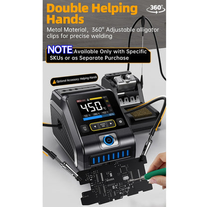 FNIRSI 200W Intelligent Constant Temperature Electric Soldering Iron Station, Set: EU Plug F245 B Head
