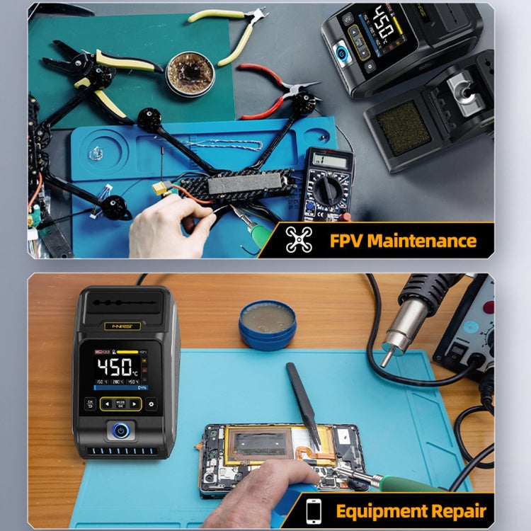 FNIRSI 200W Intelligent Constant Temperature Electric Soldering Iron Station, Set: EU Plug F245 B Head