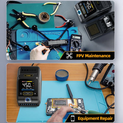 FNIRSI 200W Intelligent Constant Temperature Electric Soldering Iron Station, Set: EU Plug F245 B Head