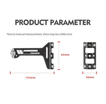 PROMEND FJJ-285 Water Bottle Cage Conversion Mount Aluminum Bicycle Cushion Dual Cup Holder Mounting Adapter, Color: Frosted Black