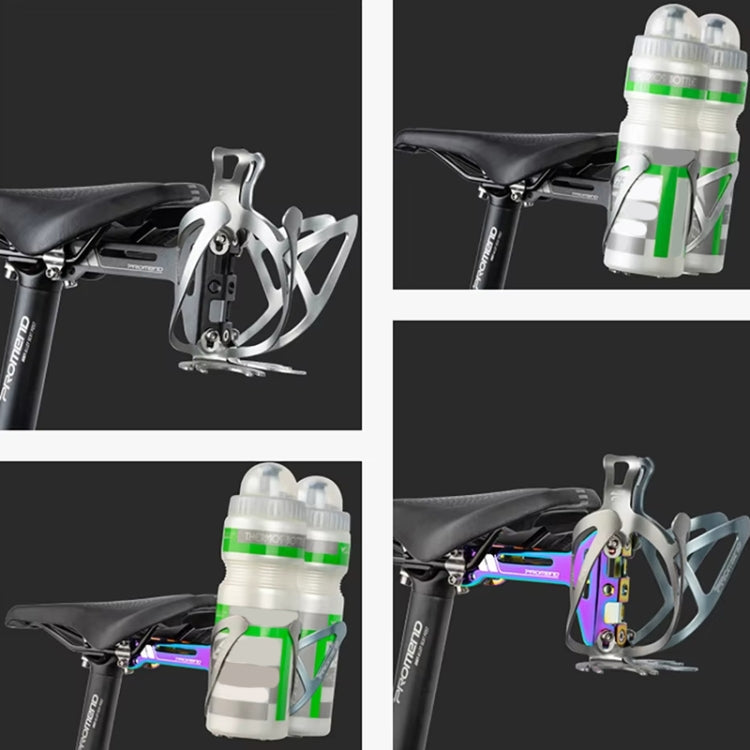 PROMEND FJJ-285 Water Bottle Cage Conversion Mount Aluminum Bicycle Cushion Dual Cup Holder Mounting Adapter, Color: Frosted Black
