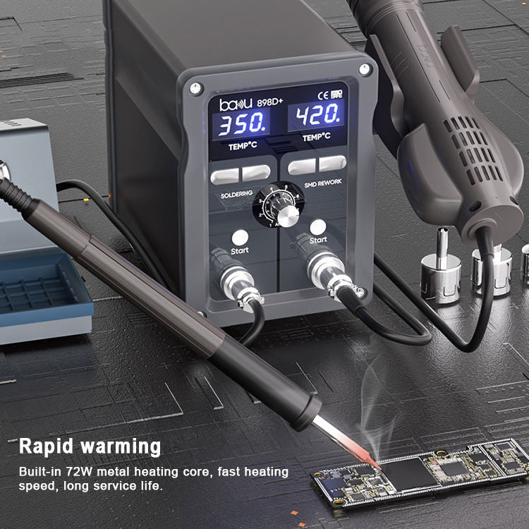 BAKU BA-898D+ T12 Solder Station Adjustable Temperature Electric Digital Soldering Iron For Phone Repair EU Plug 220V