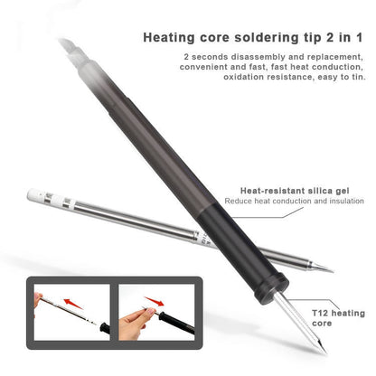 BAKU BA-898D+ T12 Solder Station Adjustable Temperature Electric Digital Soldering Iron For Phone Repair US Plug 110V