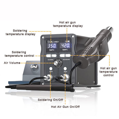 BAKU BA-898D+ T12 Solder Station Adjustable Temperature Electric Digital Soldering Iron For Phone Repair EU Plug 220V