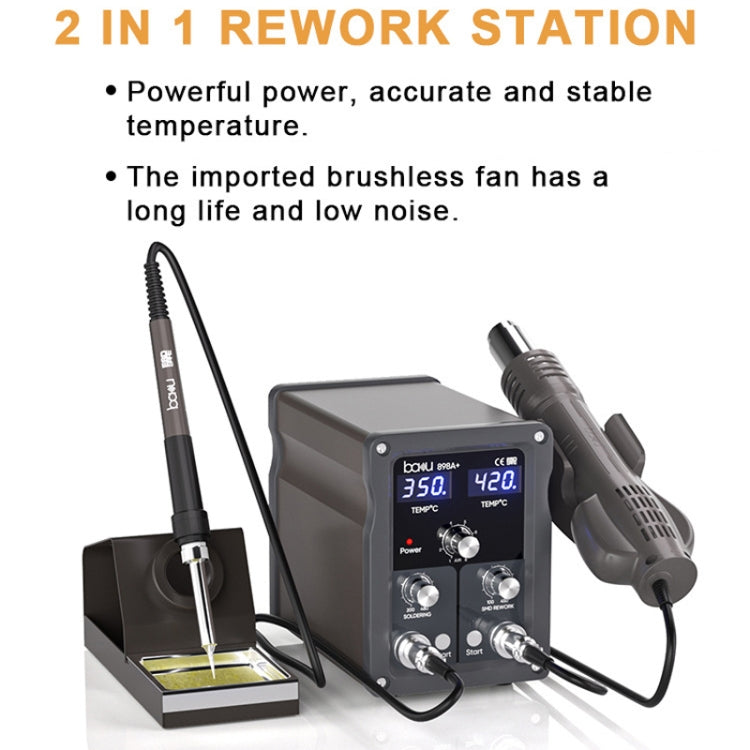 Station de soudage BAKU BA-898A+ 2-en-1 Station à air chaud Température réglable Prise US 110V