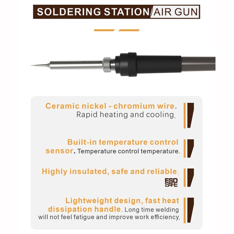 Station de soudage BAKU BA-898A+ 2-en-1 Station à air chaud Température réglable Prise US 110V