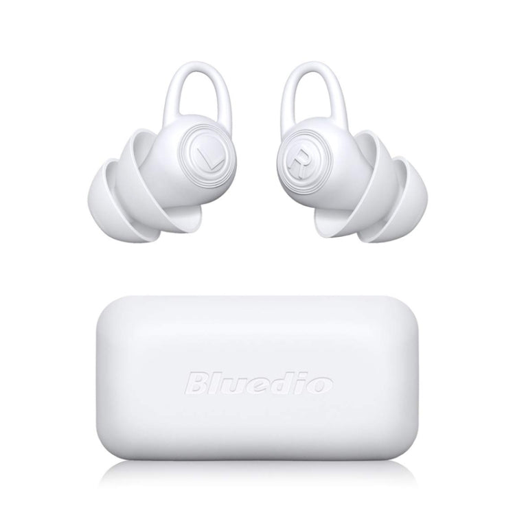 Bouchons d'oreille en silicone Bluedio NE pour dormir, réduction du bruit, insonorisants, avec étui de rangement (blanc)