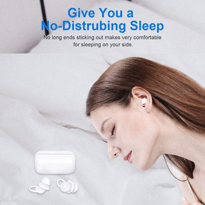 Bouchons d'oreille en silicone Bluedio NE pour dormir, réduction du bruit, insonorisants, avec étui de rangement (blanc)