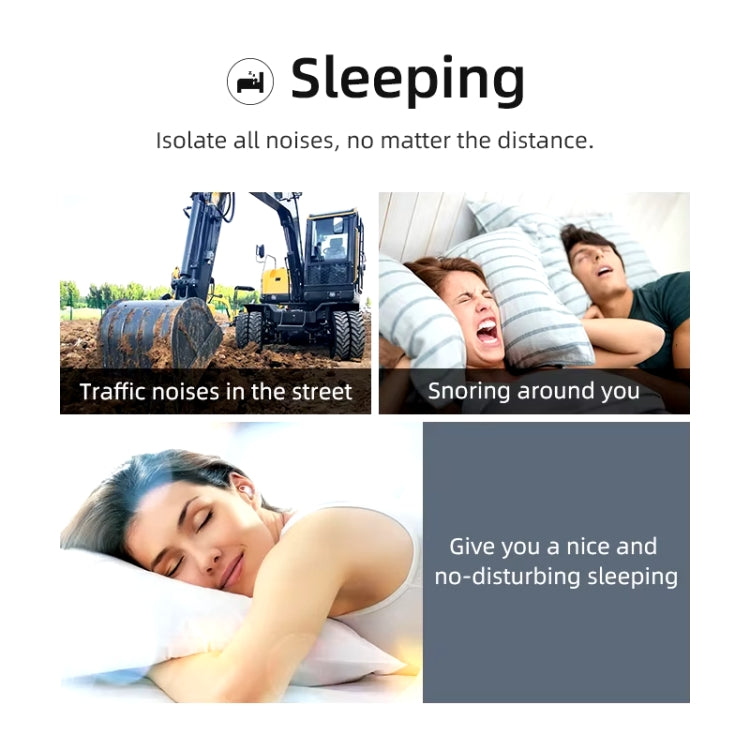 Bouchons d'oreille en silicone Bluedio NE pour dormir, réduction du bruit, insonorisants, avec étui de rangement (blanc)