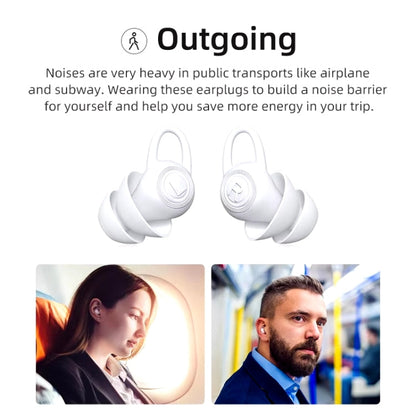 Bouchons d'oreille en silicone Bluedio NE pour dormir, réduction du bruit, insonorisants, avec étui de rangement (blanc)