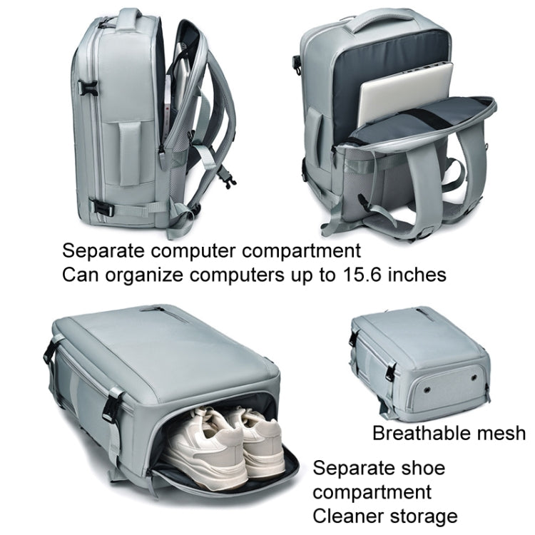WEIXIER B722 Simple Style Large Capacity Travel Multifunctional Backpack(Light Blue)