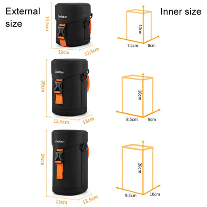 Cwatcun D157 DSLR Camera Lens Barrel Shockproof Thickened Digital Lens Bag Flip Lens Pouch, Color: Medium Black
