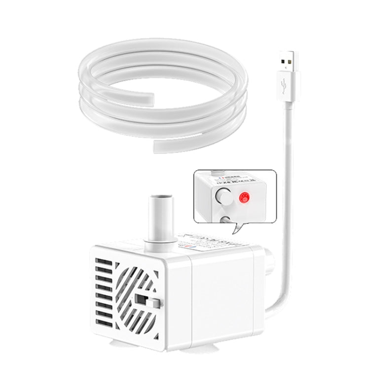 Innovator Group Pompe à eau USB pour animaux domestiques 5V Pompe à eau DC sans balai Mute Micro pas d'eau coupure de courant + tuyau de 1m