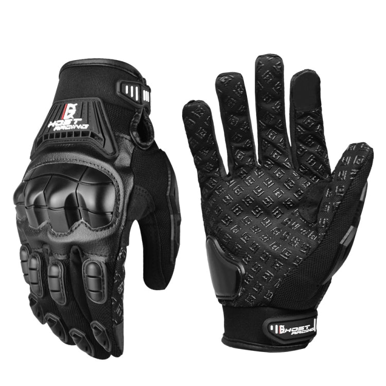 Gants de moto GHOST RACING anti-chute respirants à coque en caoutchouc avec écran tactile, taille : XL (Noir)