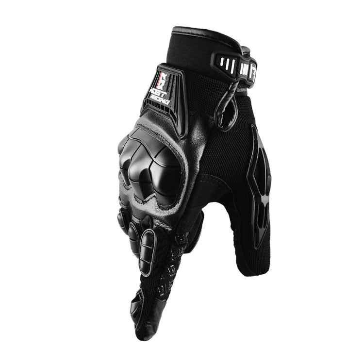Gants de moto GHOST RACING anti-chute respirants à coque en caoutchouc avec écran tactile, taille : XL (Noir)