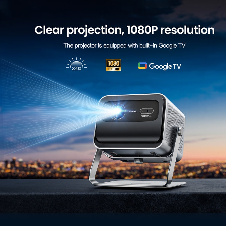 TOUMEI X6 4K HD Projecteur de Karaoké avec Microphone pour Cinéma Maison, Bureau et Enseignement, Systèmes Google GTV (Prise britannique)