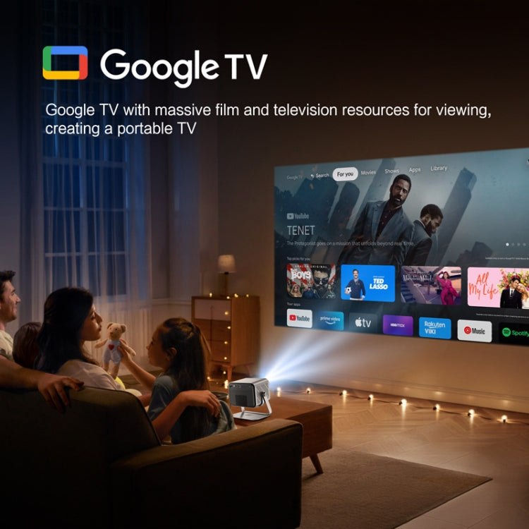 TOUMEI X6 4K HD Projecteur de Karaoké avec Microphone pour Cinéma Maison, Bureau et Enseignement, Systèmes Google GTV (Prise britannique)