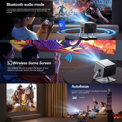 TOUMEI X6 4K HD Projecteur de Karaoké avec Microphone pour Cinéma Maison, Bureau et Enseignement, Systèmes Google GTV (Prise britannique)