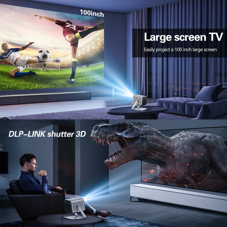 TOUMEI X6 4K HD Projecteur de Karaoké avec Microphone pour Cinéma Maison, Bureau et Enseignement, Systèmes Google GTV (Prise britannique)