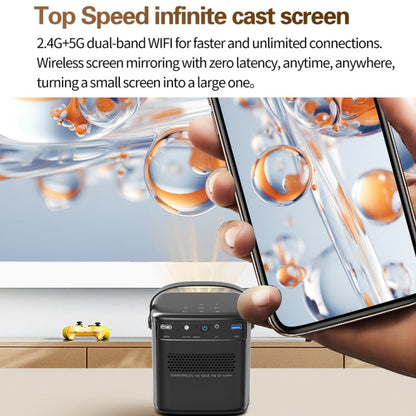 TOUMEI S8 1080P/4K DLP Android 11.OS Wifi 3D Wireless Projector US Plug