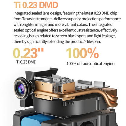 TOUMEI S8 1080P/4K DLP Android 11.OS Wifi 3D Wireless Projector US Plug