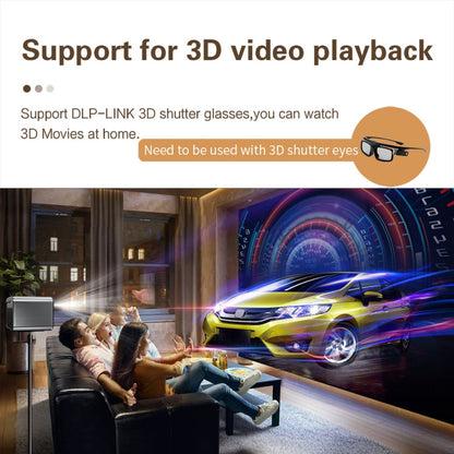TOUMEI X5 Home Theater DLP Projector HD High Bright 1080P Projector US Plug(Gray)