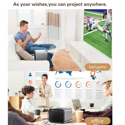 TOUMEI X5 Home Theater DLP Projector HD High Bright 1080P Projector UK Plug(Gray)