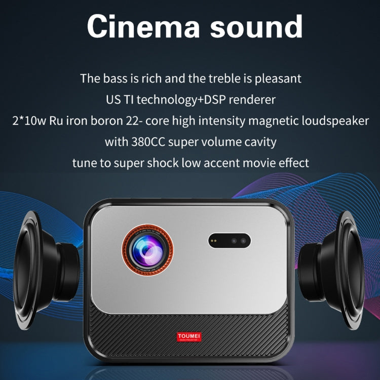 TOUMEI X5 Home Theater DLP Projector HD High Bright 1080P Projector EU Plug(Gray)