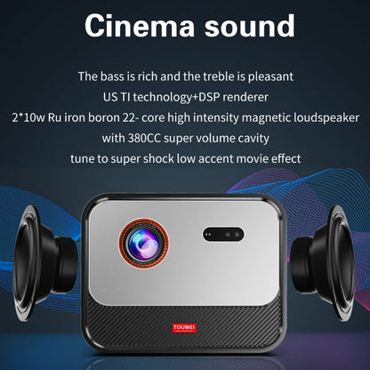 TOUMEI X5 Home Theater DLP Projector HD High Bright 1080P Projector EU Plug(Gray)