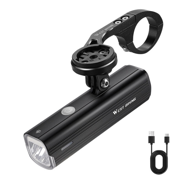 Phare de vélo WEST BIKING à haute luminosité en alliage d'aluminium avec port Type-C, spécification : Phare + Support d'ordinateur en alliage d'aluminium