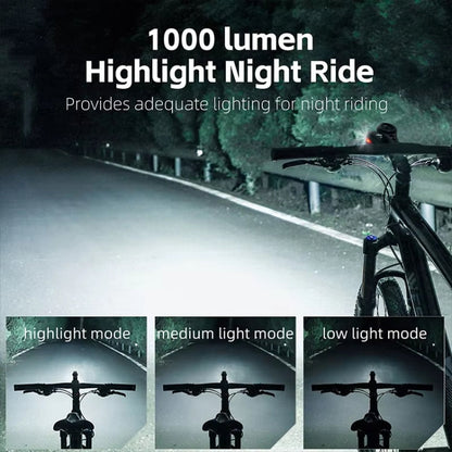 WEST BIKING Bicycle High Lumen Type-C Aluminum Alloy Headlight, Specification: Light + Aluminum Alloy Integrated Handlebar Computer Holder