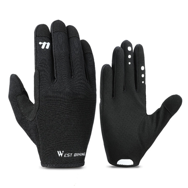 WEST BIKING Gants de Cyclisme Antidérapants Respirants à Écran Tactile, Taille : L (Noir)