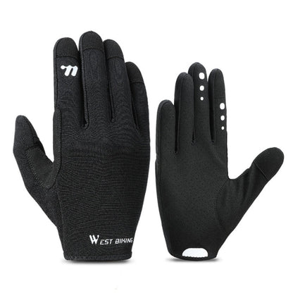WEST BIKING Gants de Cyclisme Antidérapants Respirants à Écran Tactile, Taille : L (Noir)