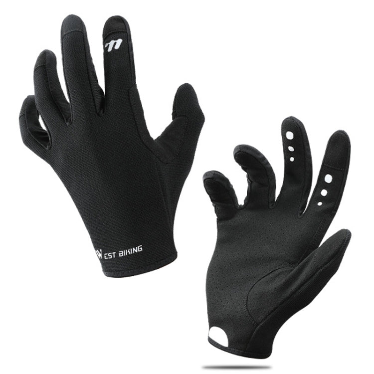 WEST BIKING Gants de Cyclisme Antidérapants Respirants à Écran Tactile, Taille : L (Noir)